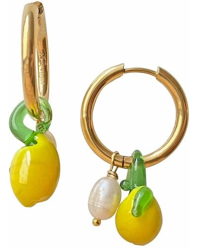 Smilla Brav Murano Glass Lemon Earrings - Metallic