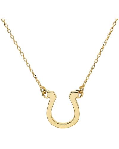Fanclub Get Lucky Horse Shoe 18k Plated Sterling Silver Necklace - Metallic