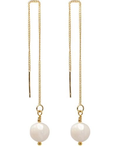 Ninemoo Pearl Threader Earrings - Metallic