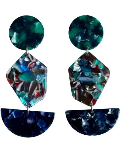 CLOSET REHAB Pendulum Drop Earrings In Force Of Nature - Blue
