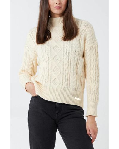 Hortons England Woodstock Cable Knit Sweater - White