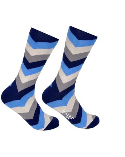 DAVID WEJ Patterned Socks - Blue