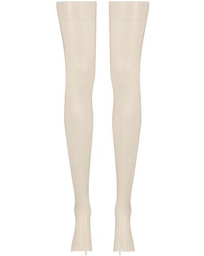 Elissa Poppy Latex Stockings - White