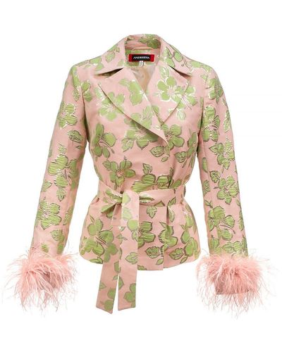 Andreeva Pink Jacquard Jacket - Natural