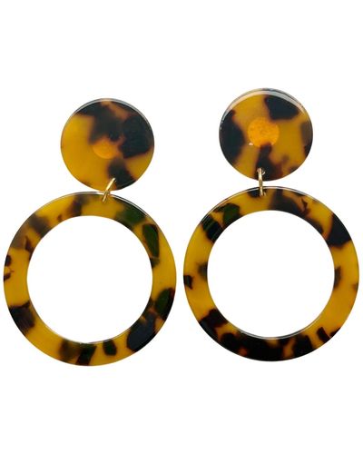 CLOSET REHAB Open Circle Drop Earrings In Tortoise - Metallic
