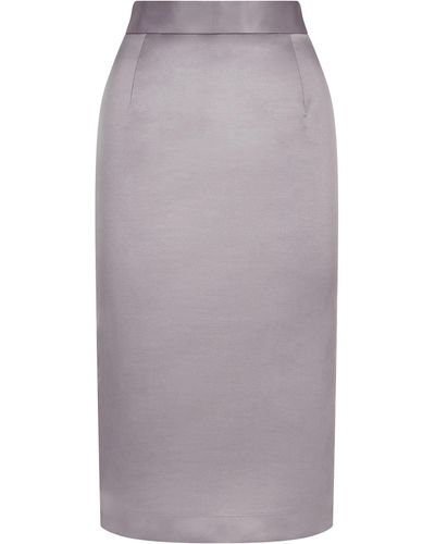 Femponiq Cotton-blend Sateen Pencil Skirt - Gray