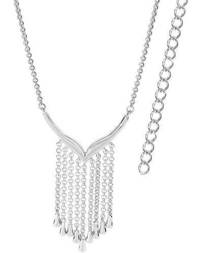 Lucy Quartermaine Waterfall V Necklace - Metallic