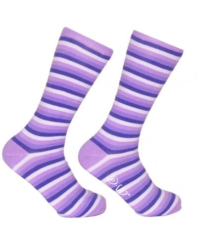 DAVID WEJ Neutrals Striped Socks - Purple