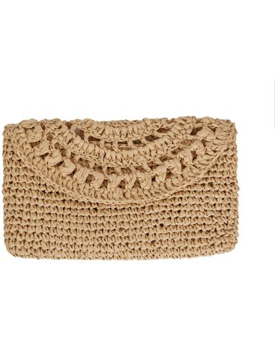 N'Onat Neutrals Cunda Crochet Clutch Bag In Neutral - Metallic