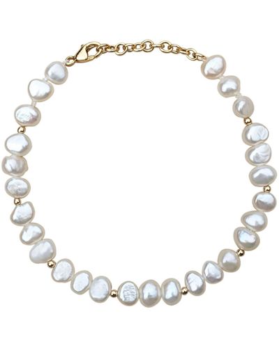 Kiri & Belle Lana Baroque Pearl Bead Filled Bracelet - Metallic