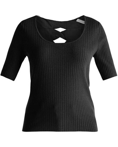 Paisie Cut Out Back Knitted Top In - Black