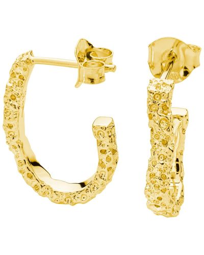 Lucy Quartermaine Half Hula Hoop Earrings In Gold Vermeil - Metallic