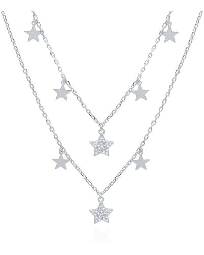 Luna Charles Blake Double Row Star Necklace - Metallic