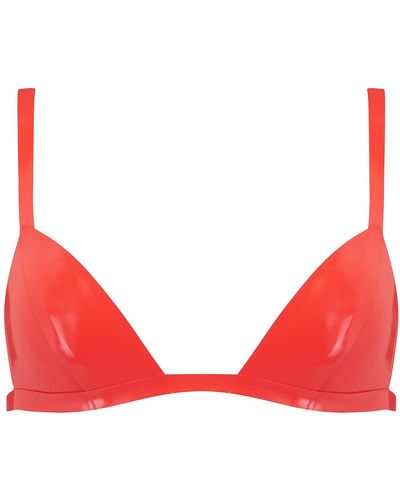 Elissa Poppy Latex Triangle Bra - Red