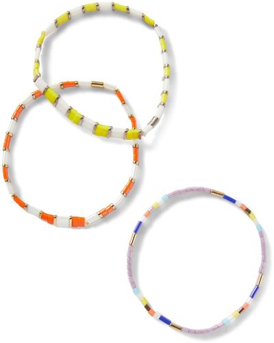 Undefined Jewelry Multicolour Seed Beaded Bracelet Turquoise And Orange Mmrz - Metallic