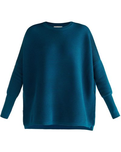 Paisie Ribbed Sweater In Ocean - Blue
