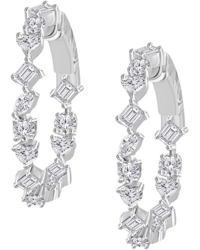 770 Fine Jewelry Multishape Statement Diamond Hoops - White