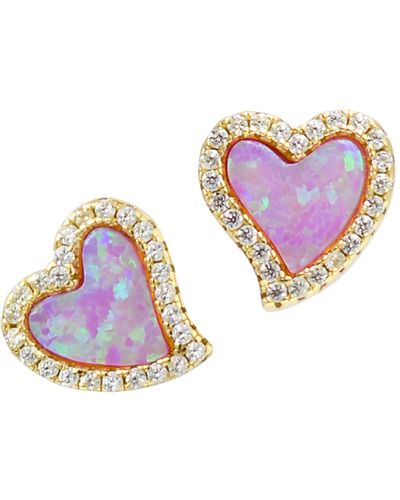 KAMARIA Amore Heart Stud Earrings - Purple