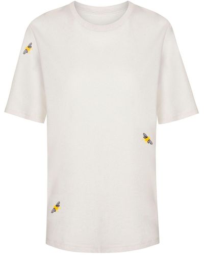 INGMARSON Bee Embroidered Recycled T-shirt - White