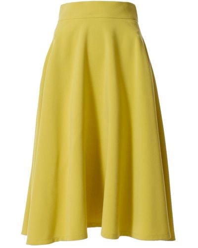 VIKIGLOW Lesly Lemon A Line Midi Skirt - Yellow