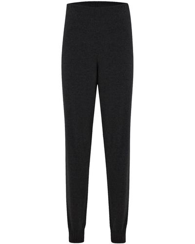Peraluna High Waist Cashmere Blend Knitwear jogger Trousers - Black