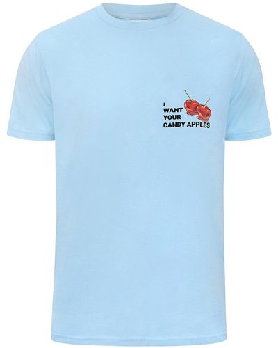 blonde gone rogue Candy Apple Graphic Print S Organic Cotton T-shirt In Light - Blue