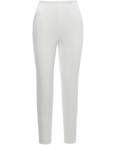 Nissa High Waisted Slim Pants - White