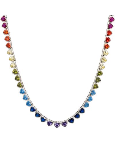 LÁTELITA London Heart Garland Rainbow Gemstone Necklace - Blue