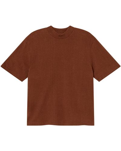 Thinking Mu Hemp Thick Aidin T-shirt - Brown