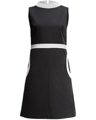 Rumour London Monica High Neck A-line Dress - Black