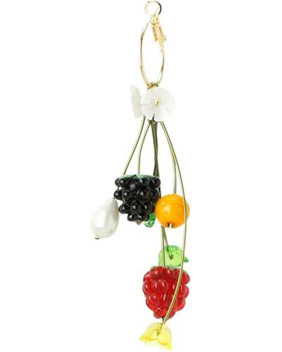 I'MMANY LONDON Very Berry Assorted Lampwork Glass Fruits And Flower Single Earring - White