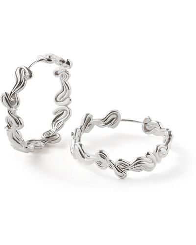 FRIDA & FLORENCE Infinite Harmony Wave Diamond Earrings - Metallic