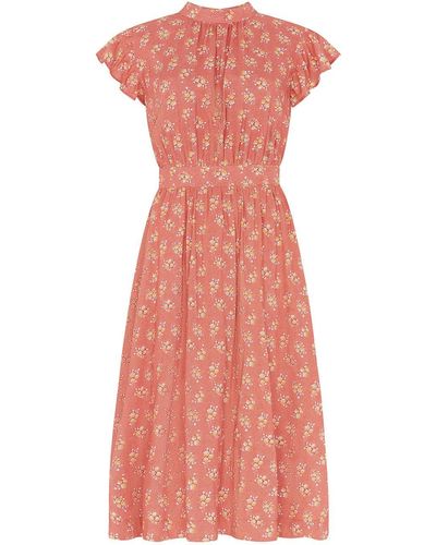 Emily and Fin Pauline Paprika Ditsy Floral Dress - Pink