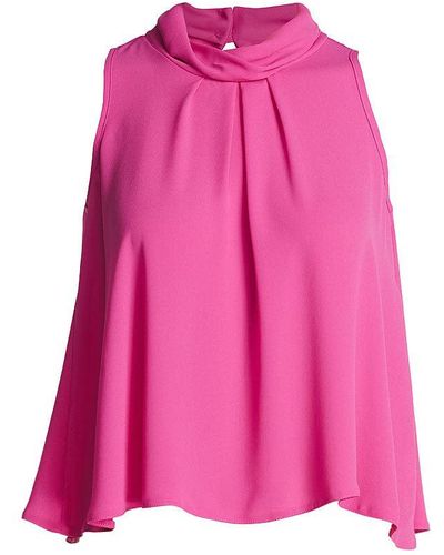 Conquista Sleeveless Top With Pleat Detail - Pink