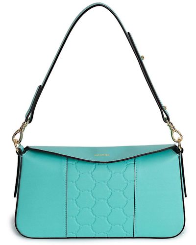 Mianqa Vegan Apple Leather Shoulder Bag Turquoise - Blue