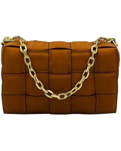 Angelika Jozefczyk Braided Leather Handbag Camel - Brown