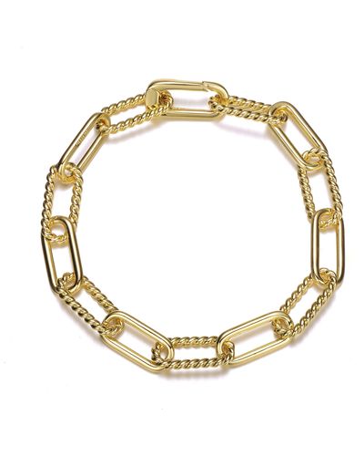 Genevive Jewelry Rachel Glauber Plated Paperclip Chain Bracelet - Metallic