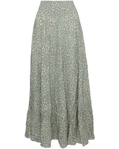 Aspiga Julianne Maxi Skirt | Leopard Khaki/ Taupe - Green