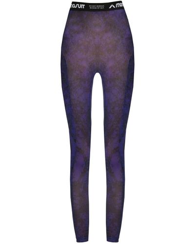 Monosuit Leggings Mesh Violet- Violet - Purple
