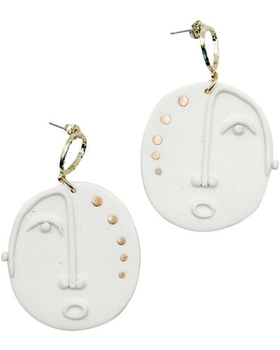 Babaloo Luna Handcrafted Statement Dangle - White