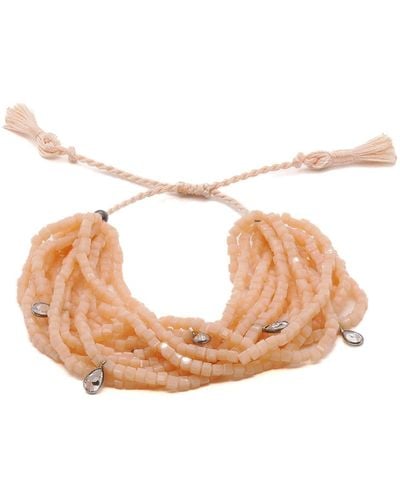 Ebru Jewelry Lia Multi Strand Beaded Bracelet-orange - Pink