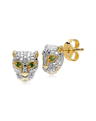 Gemondo Ecfew Yellow Tsavorite & Diamond Cheetah Stud Earrings - Metallic