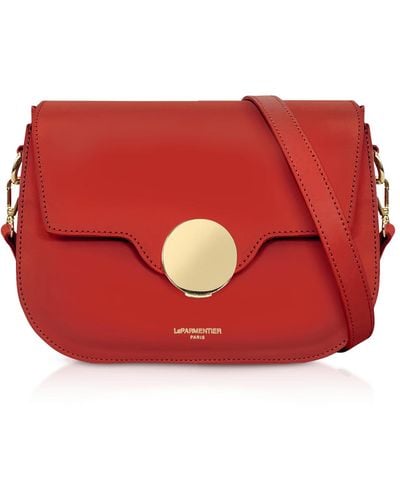 Le Parmentier San Pedro Leather Shoulder Bag - Red