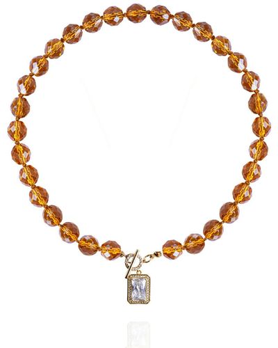 Saule Label Leni Necklace In Honey - Brown