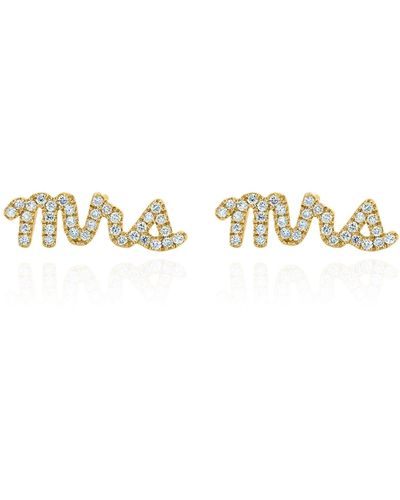 Luna Charles Ettie 'mrs' Stud Earrings - Metallic