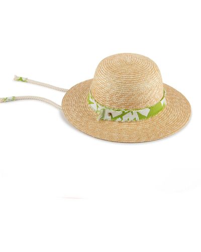 Justine Hats Neutrals Stylish Straw Hat With Laces - White