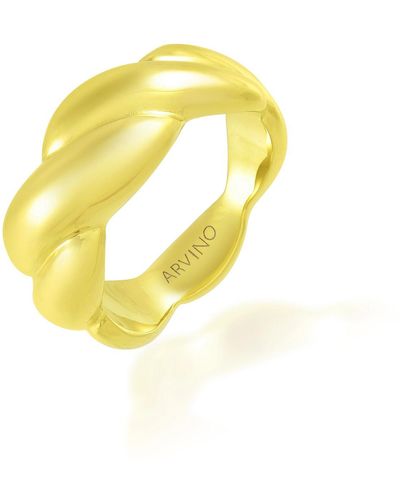 Arvino Twisted Chunky Ring Water Proof & Allergy Proof - Yellow