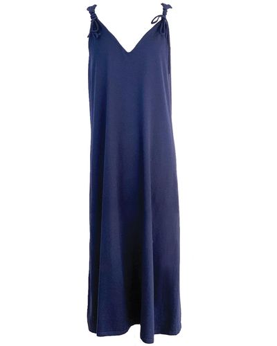 Zenzee Cashmere Maxi Slip Dress - Blue