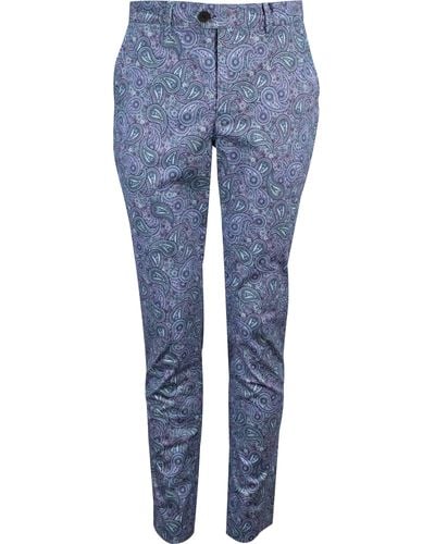 lords of harlech Jack Lux Trippy Paisley Pant - Blue