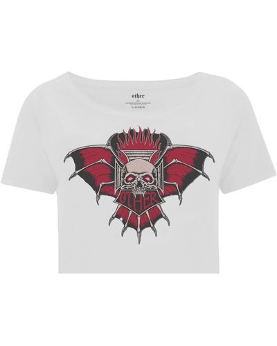 Other Death Skull Cropped T-shirt - White